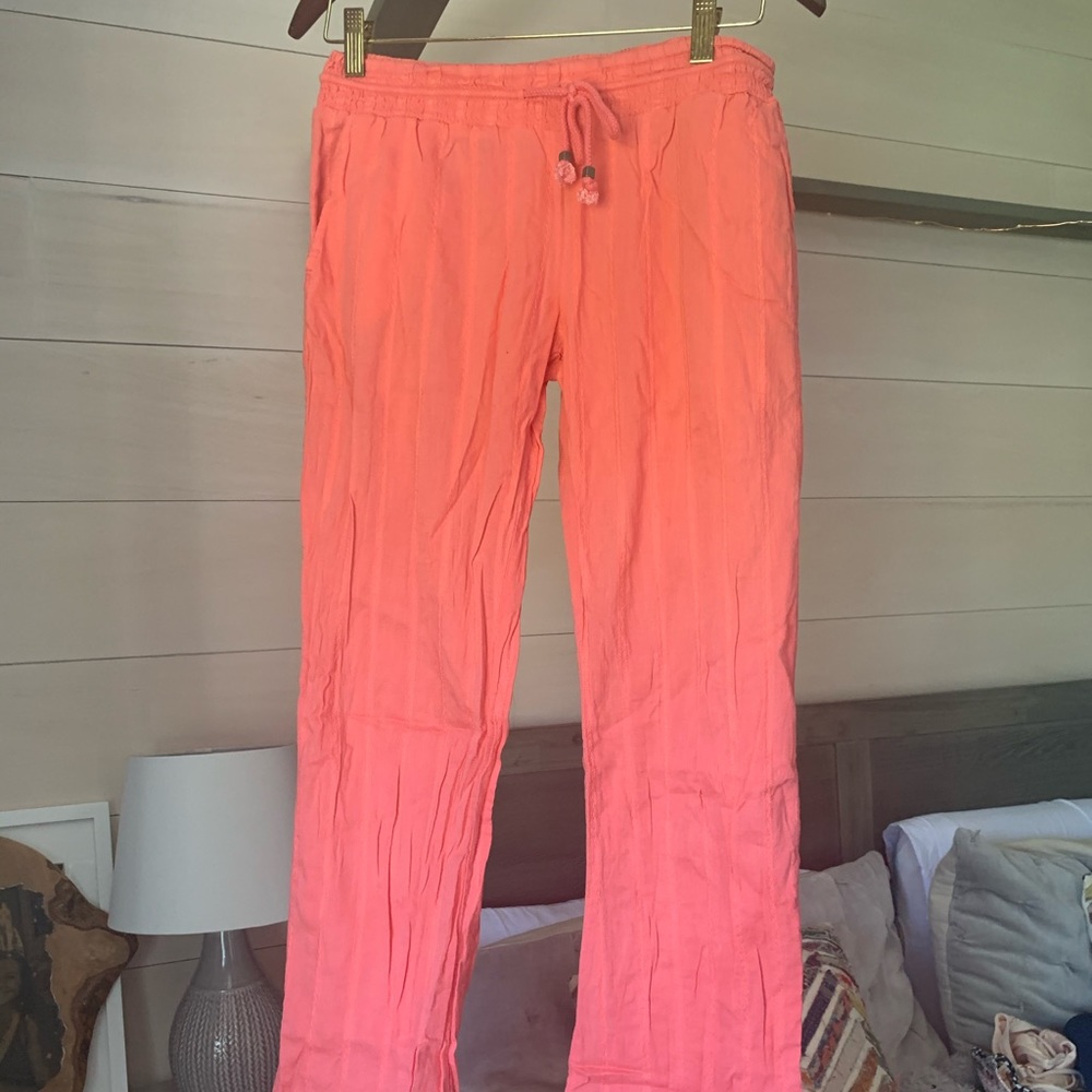 Volcom salmon colored linen pants
